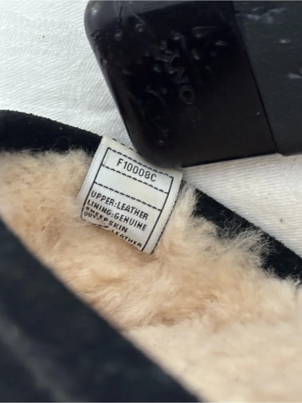 UGG Men's Black Suede Shearling-Lined Slip-Ons
